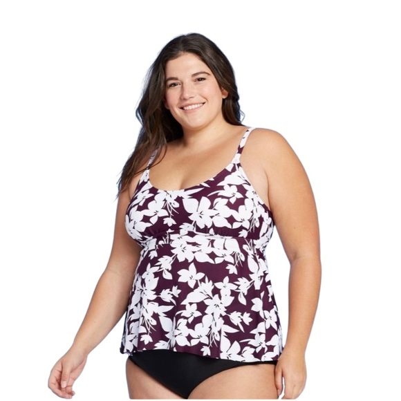 Kona Sol Swim Kona Sol Burgundy Floral Tankini Poshmark